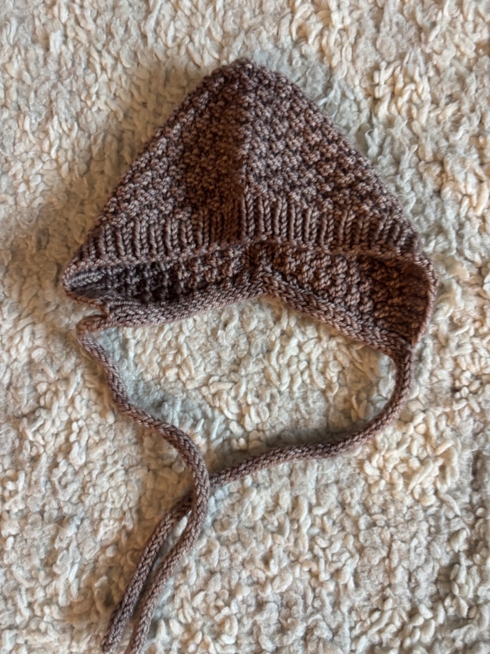 Knit Baby Bonnet Hat Cap Bobble Handknit - Picture 3 of 5